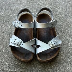 Kids Silver Birkenstocks